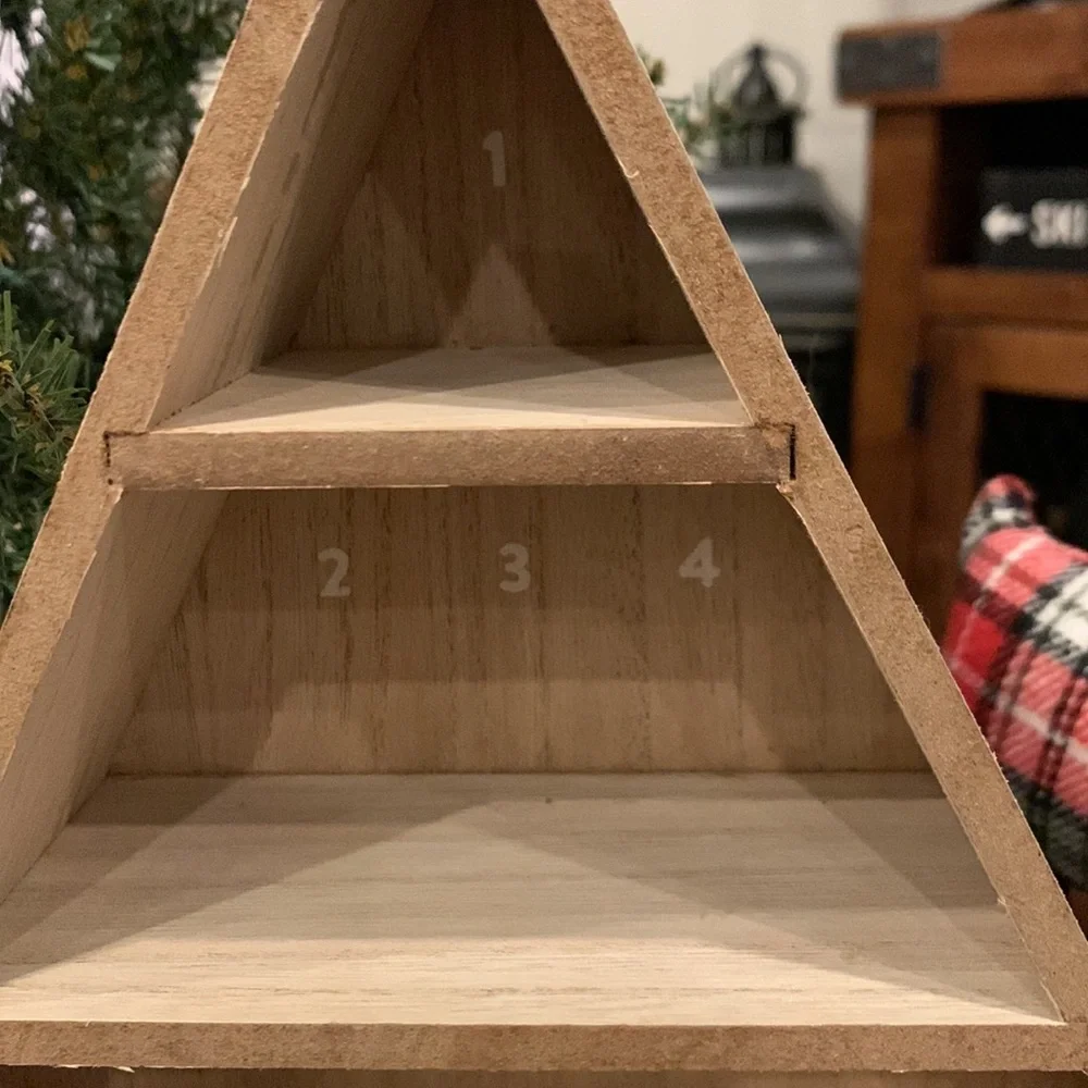 Target bullseye wooded tree countdown shelf tiered tray Christmas NWT